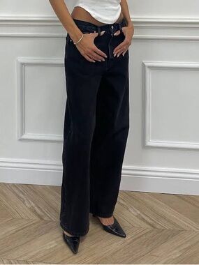 Sold out BNWOT Eb denim Dario extra baggy mid rise black wide leg jeans